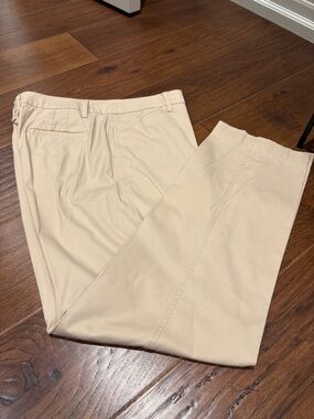 Talbots Women's Khaki Beige Straight-Leg Trousers
